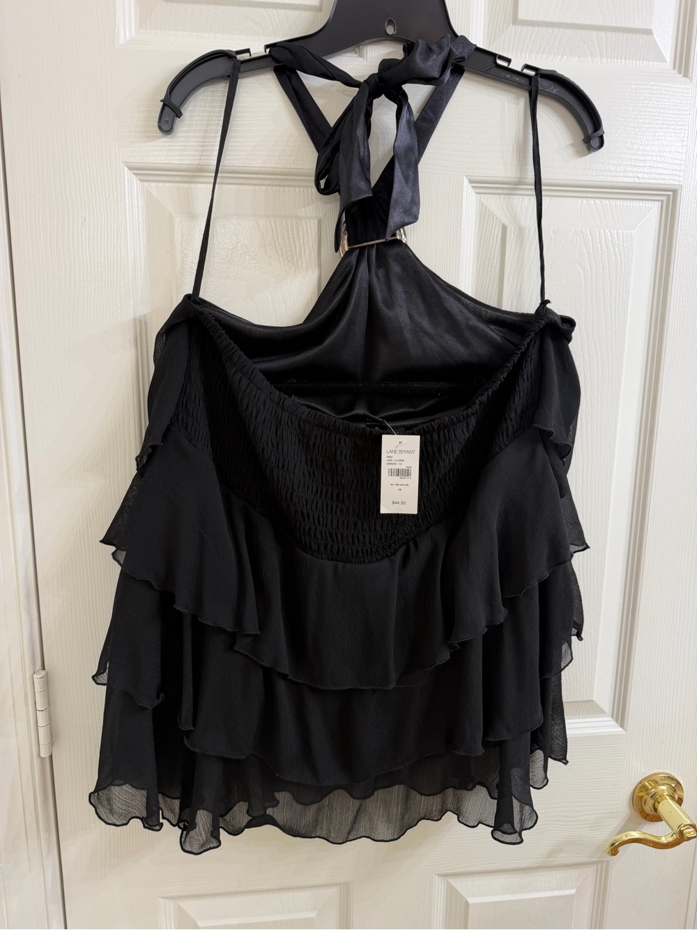 Lane Bryant Tiered Chiffon  Halter Blouse Size 18 or 1X - Picture 2 of 5